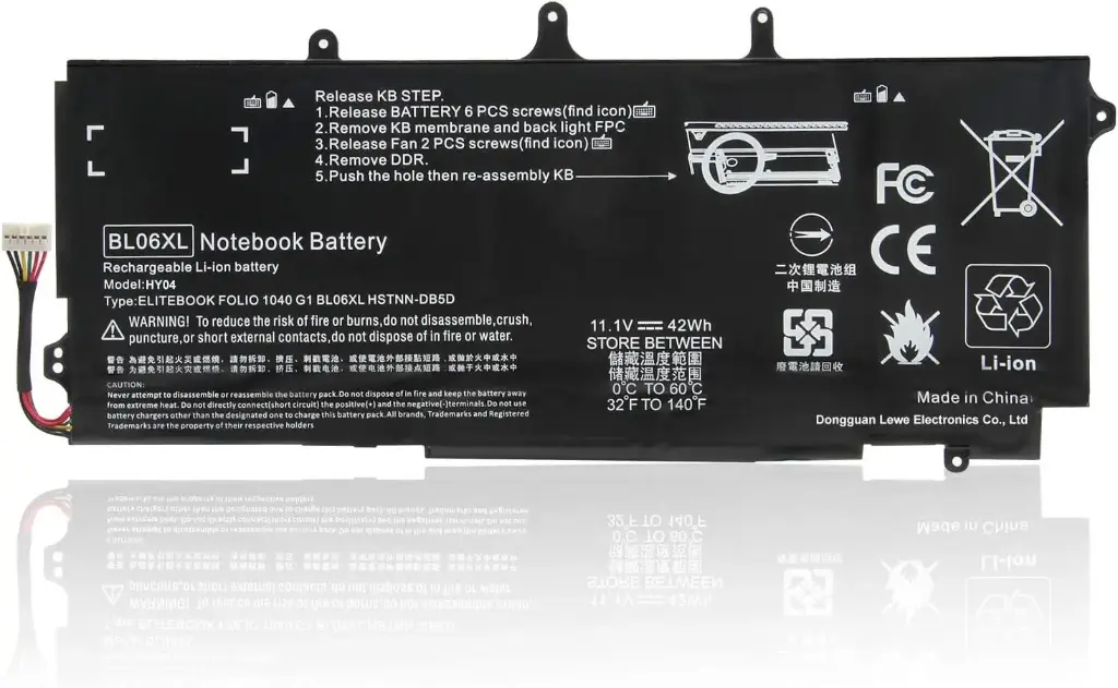 Batería BL06XL para Laptop - HP Elitebook Folio 1040 G1 G2 G3 DB5D HSTN